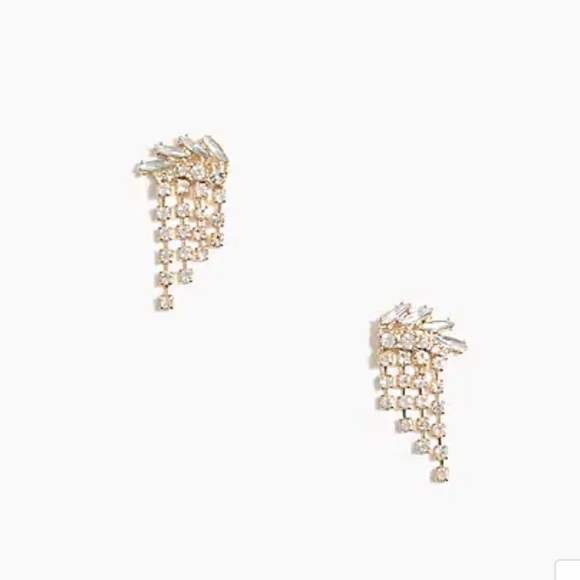 NWT J.Crew Factory Crystal Waterfall Earrings - Picture 2 of 4